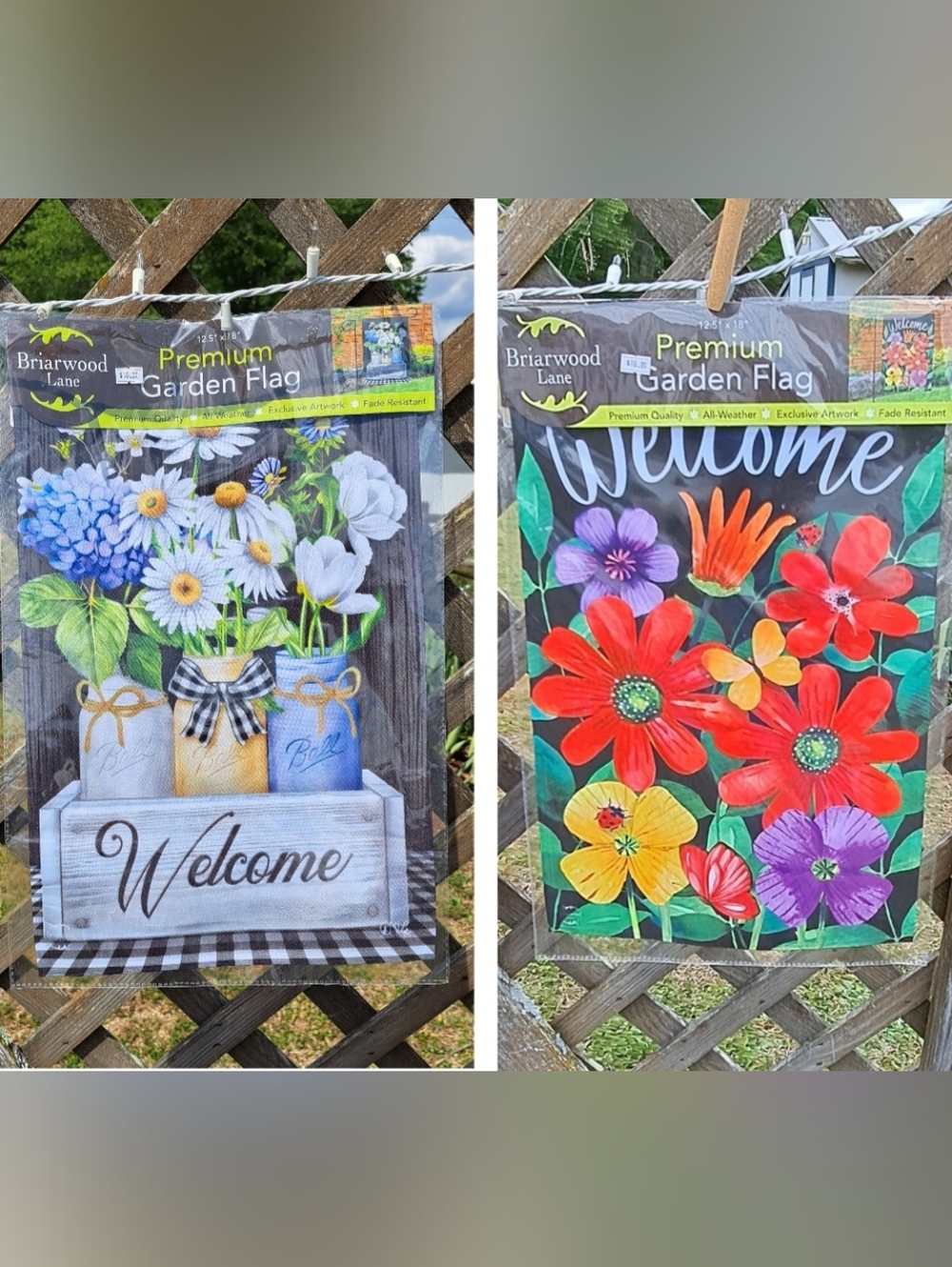 NWT Set of 2 - Welcome Floral Garden Flag - Multicolor